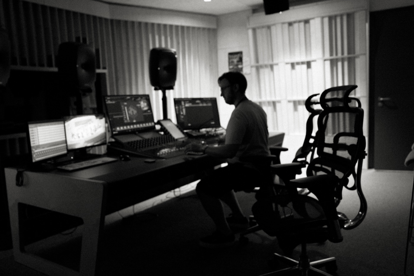 dB Records control room during a session